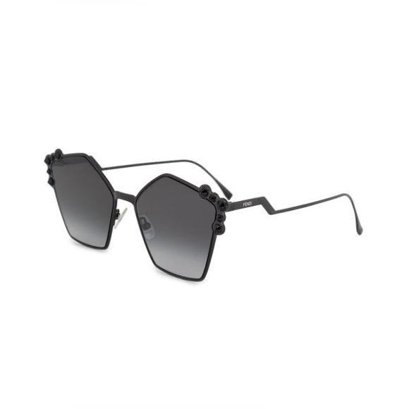 Fendi Can Eye FF 0261 02O5 Fashion Sunglasses Shiny Black / Grey Gradient Women - Picture 3 of 6